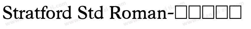 Stratford Std Roman字体转换
